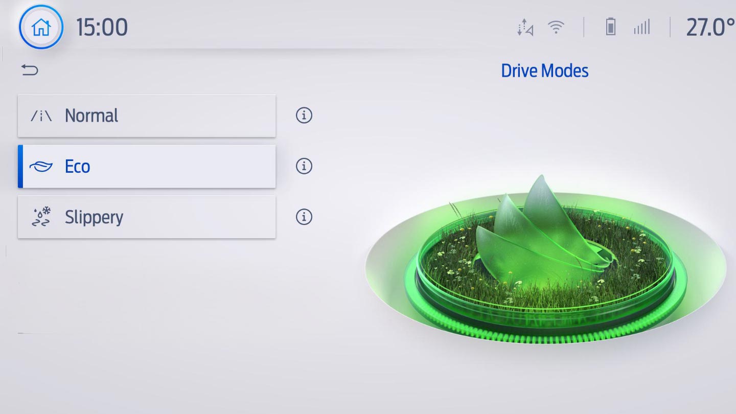 Modos de conducción de la Transit Custom Furgón: Normal, Eco y Slippery