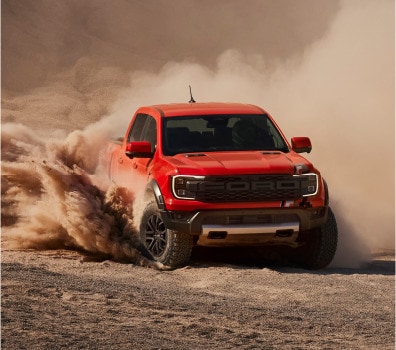 Explorá la galería - Ford Ranger Raptor color Azul Performance parte frontal.