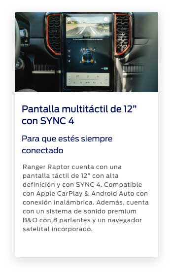 Pantalla mulltitactil de 12" con SYNC 4